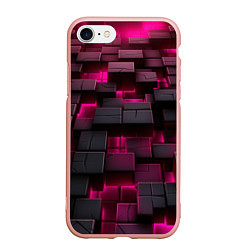Чехол iPhone 7/8 матовый Фиолетовые и черные камни