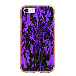 Чехол iPhone 7/8 матовый Демонический доспех фиолетовый, цвет: 3D-светло-розовый
