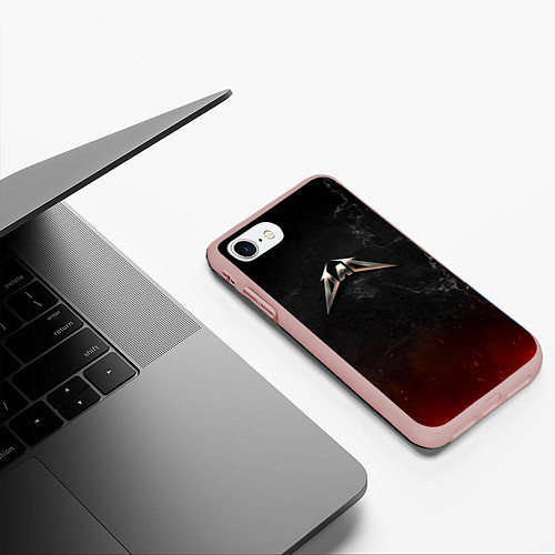 Чехол iPhone 7/8 матовый Папа в стиле Металлика / 3D-Светло-розовый – фото 3