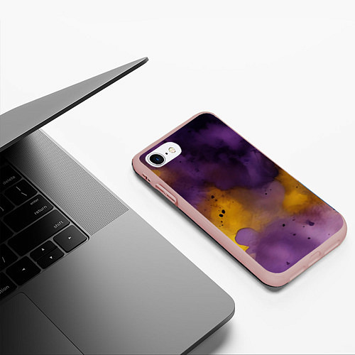 Чехол iPhone 7/8 матовый Акварелика / 3D-Светло-розовый – фото 3