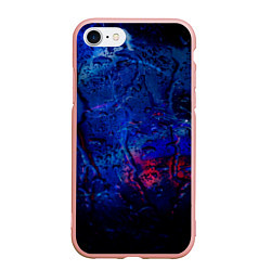 Чехол iPhone 7/8 матовый Капли воды на стекле, цвет: 3D-светло-розовый