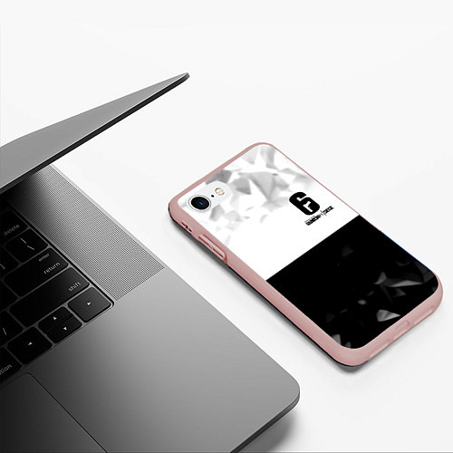 Чехол iPhone 7/8 матовый Rainbow Six black game colletcion / 3D-Светло-розовый – фото 3