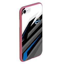 Чехол iPhone 7/8 матовый Volvo - blue sport, цвет: 3D-малиновый — фото 2