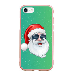 Чехол iPhone 7/8 матовый Дед Мороз в очках, цвет: 3D-светло-розовый