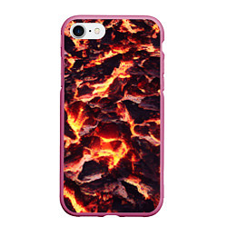 Чехол iPhone 7/8 матовый Бурлящая лава, цвет: 3D-малиновый