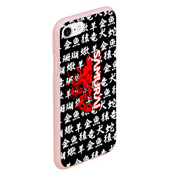 Чехол iPhone 7/8 матовый Samurai japan symbol, цвет: 3D-светло-розовый — фото 2