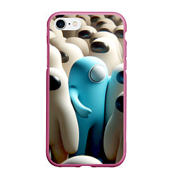 Чехол iPhone 7/8 матовый Among us - ai art - video game, цвет: 3D-малиновый