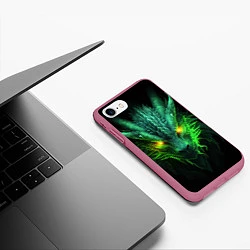 Чехол iPhone 7/8 матовый Светящийся зеленый дракон 2024, цвет: 3D-малиновый — фото 2