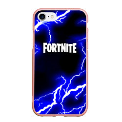 Чехол iPhone 7/8 матовый Fortnite шторм молнии неон, цвет: 3D-светло-розовый