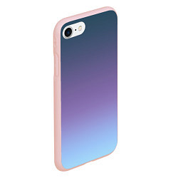Чехол iPhone 7/8 матовый Градиент синий фиолетовый голубой, цвет: 3D-светло-розовый — фото 2
