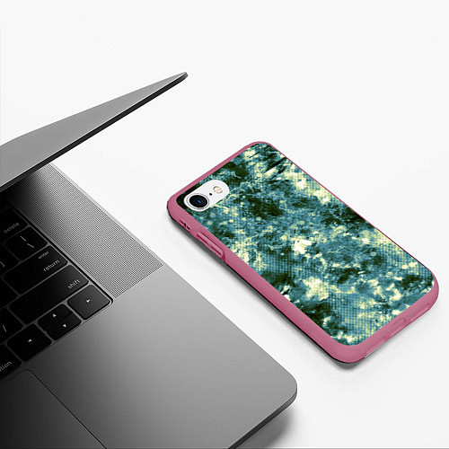 Чехол iPhone 7/8 матовый Абстракция - ocean in grunge style / 3D-Малиновый – фото 3