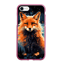 Чехол iPhone 7/8 матовый Fox in the forest, цвет: 3D-малиновый