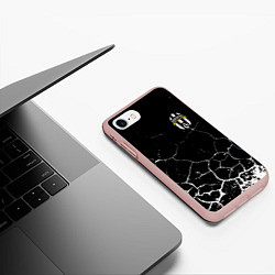 Чехол iPhone 7/8 матовый Фк Ювентус, цвет: 3D-светло-розовый — фото 2