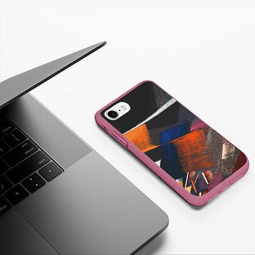 Чехол iPhone 7/8 матовый Меловая симфония / 3D-Малиновый – фото 3