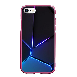 Чехол iPhone 7/8 матовый Пурпурный разлом - абстракция, цвет: 3D-малиновый