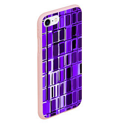 Чехол iPhone 7/8 матовый Фиолетовые прямоугольники, цвет: 3D-светло-розовый — фото 2