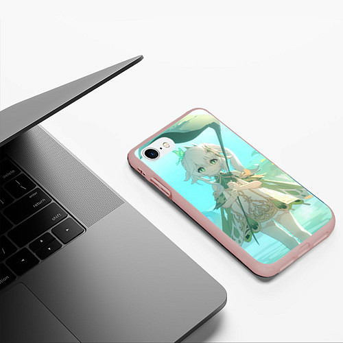 Чехол iPhone 7/8 матовый Genshin Impact Нахида / 3D-Светло-розовый – фото 3