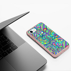 Чехол iPhone 7/8 матовый Узоры метаморфозы, цвет: 3D-светло-розовый — фото 2