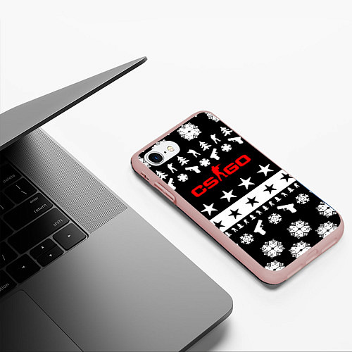 Чехол iPhone 7/8 матовый Counter strike winter go / 3D-Светло-розовый – фото 3