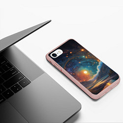 Чехол iPhone 7/8 матовый Абстрактный фантастический пейзаж, цвет: 3D-светло-розовый — фото 2