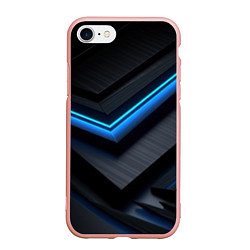 Чехол iPhone 7/8 матовый Голубая абстракция, цвет: 3D-светло-розовый