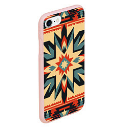 Чехол iPhone 7/8 матовый Орнамент в стиле американских индейцев, цвет: 3D-светло-розовый — фото 2