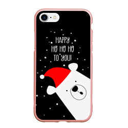 Чехол iPhone 7/8 матовый Happy ho ho ho to you, цвет: 3D-светло-розовый