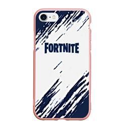 Чехол iPhone 7/8 матовый Fortnite краски, цвет: 3D-светло-розовый