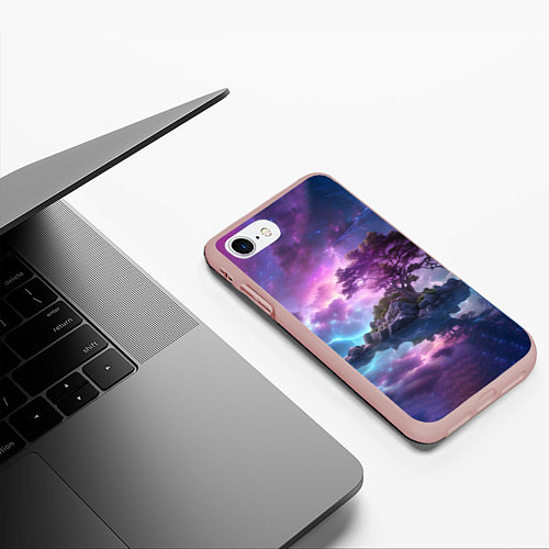 Чехол iPhone 7/8 матовый Волшебный остров / 3D-Светло-розовый – фото 3