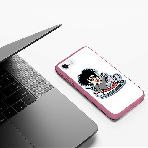 Чехол iPhone 7/8 матовый The Cure Robert Smith - just like sleddin / 3D-Малиновый – фото 3