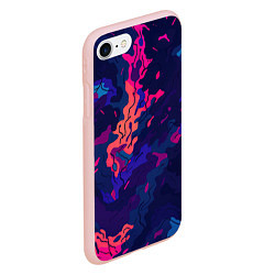 Чехол iPhone 7/8 матовый Яркая абстракция в стиле камуфляжа, цвет: 3D-светло-розовый — фото 2