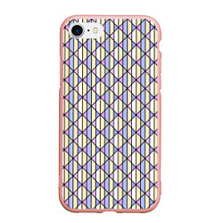 Чехол iPhone 7/8 матовый Геометрический светло-сиреневый, цвет: 3D-светло-розовый