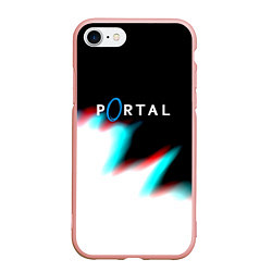 Чехол iPhone 7/8 матовый Portal game blink color, цвет: 3D-светло-розовый