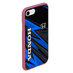 Чехол iPhone 7/8 матовый Honda motors - синяя спортивная абстракция, цвет: 3D-малиновый — фото 2