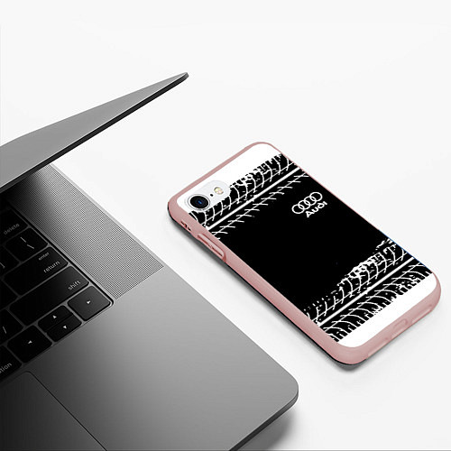 Чехол iPhone 7/8 матовый Audi sportcolor / 3D-Светло-розовый – фото 3