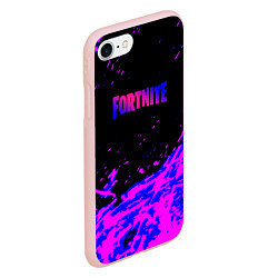 Чехол iPhone 7/8 матовый Fortnite neon logo steel, цвет: 3D-светло-розовый — фото 2