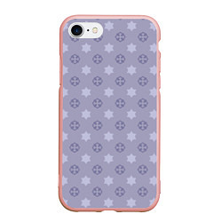 Чехол iPhone 7/8 матовый Минималистичный фиолетовый орнамент, цвет: 3D-светло-розовый