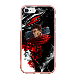 Чехол iPhone 7/8 матовый Berserk anime logo, цвет: 3D-светло-розовый