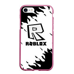 Чехол iPhone 7/8 матовый Roblox fire games, цвет: 3D-малиновый