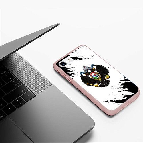Чехол iPhone 7/8 матовый Герб РФ имперская символика / 3D-Светло-розовый – фото 3
