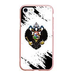 Чехол iPhone 7/8 матовый Герб РФ имперская символика, цвет: 3D-светло-розовый