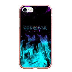 Чехол iPhone 7/8 матовый God of war неоновый шторм, цвет: 3D-светло-розовый