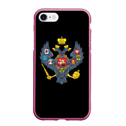 Чехол iPhone 7/8 матовый Держава герб Российской империи, цвет: 3D-малиновый