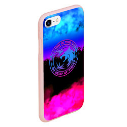 Чехол iPhone 7/8 матовый Ведьмак неоновый медальён, цвет: 3D-светло-розовый — фото 2