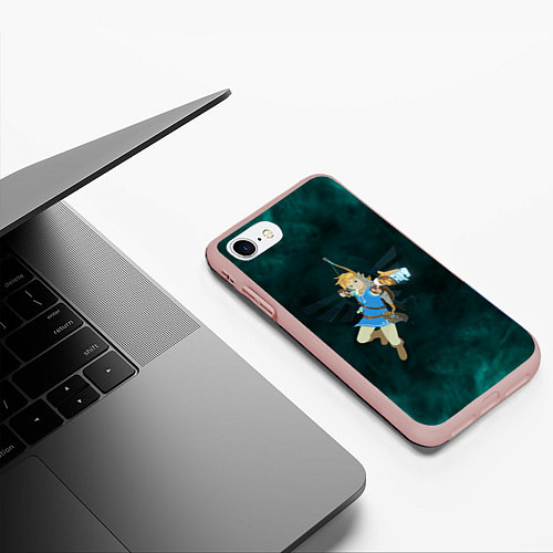 Чехол iPhone 7/8 матовый Zelda the game / 3D-Светло-розовый – фото 3