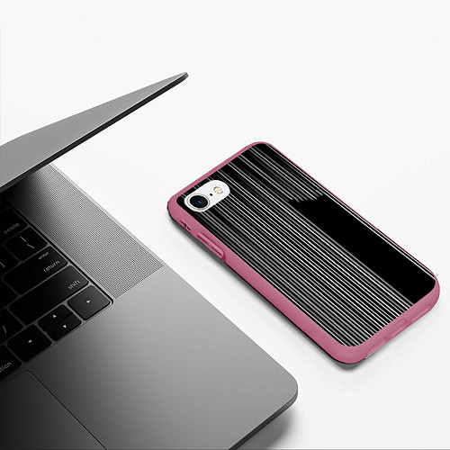 Чехол iPhone 7/8 матовый Visual zebra stripes / 3D-Малиновый – фото 3