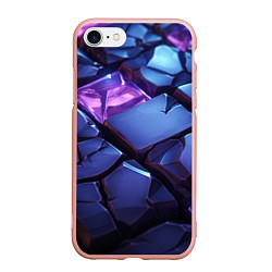 Чехол iPhone 7/8 матовый Фиолетовые неоновые плиты, цвет: 3D-светло-розовый