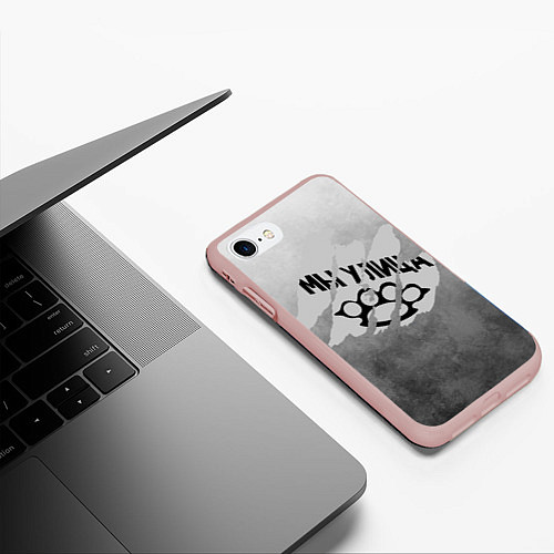 Чехол iPhone 7/8 матовый Му улица серый туман / 3D-Светло-розовый – фото 3