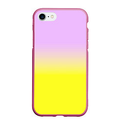 Чехол iPhone 7/8 матовый Бледно-розовый и ярко-желтый градиент, цвет: 3D-малиновый