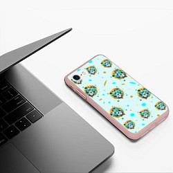 Чехол iPhone 7/8 матовый Лев мозаика, цвет: 3D-светло-розовый — фото 2